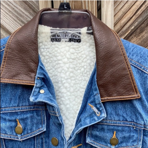 Members only sheepskin denim vest medium - Picture 2 of 4